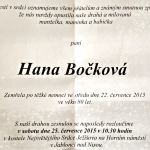 Pohřeb Hanky Bočkové